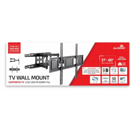 Suport Perete Superior SUPSTV011, 37&quot;-80&quot;, 40 Kg, Negru