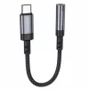 Adaptor audio Borofone BV24 Graceful, Type C la jack 3,5mm, Gri