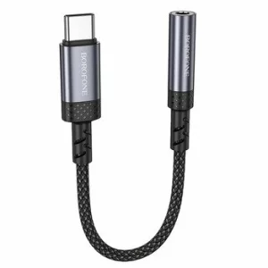 Adaptor audio Borofone BV24 Graceful, Type C la jack 3,5mm, Gri