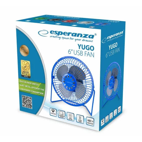 Ventilator portabil Esperanza YUGO, EA149B, USB, 2.5W, Albastru