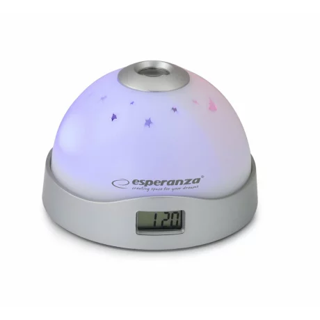 Ceas alarma si proiector Esperanza CASSIOPEIA, EHC001, Gri