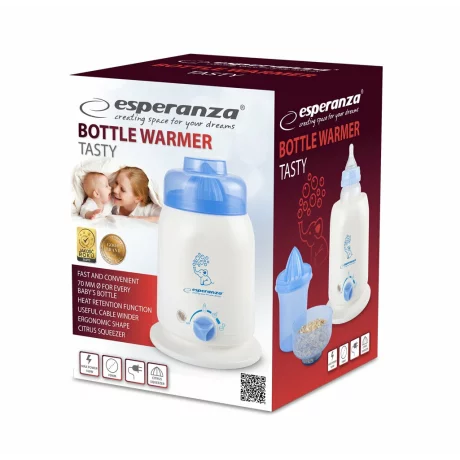 Incalzitor de biberon Esperanza TASTY, EKB001, 100W,  500ml, Alb/Albastru