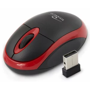 Mouse optic wireless Esperanza VULTURE, TM116R, 3 butoane, 2.4GHz, Usb, 1000dpi, Negru/Rosu