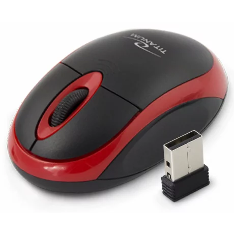 Mouse optic wireless Esperanza VULTURE, TM116R, 3 butoane, 2.4GHz, Usb, 1000dpi, Negru/Rosu