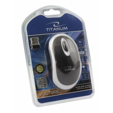 Mouse optic wireless Esperanza VULTURE, TM116W, 3 butoane, 2.4GHz, Usb, 1000dpi, Negru/Alb