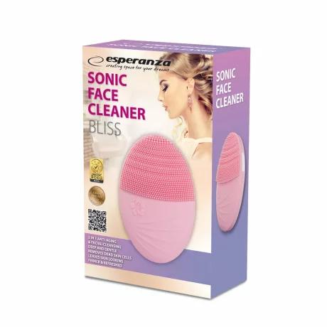 Aparat de curatare faciala si micromasaj pentru ingrijirea tenului Esperanza BLISS, EBM004, Roz