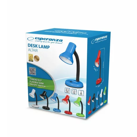 Lampa de birou E27 Esperanza ALTAIR, ELD108R, cu brat flexibil, 12W, Rosu