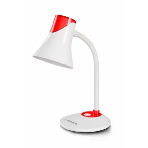 Lampa de birou E27 Esperanza POLARIS, ELD111R, cu brat flexibil, 12W, Alb/Rosu