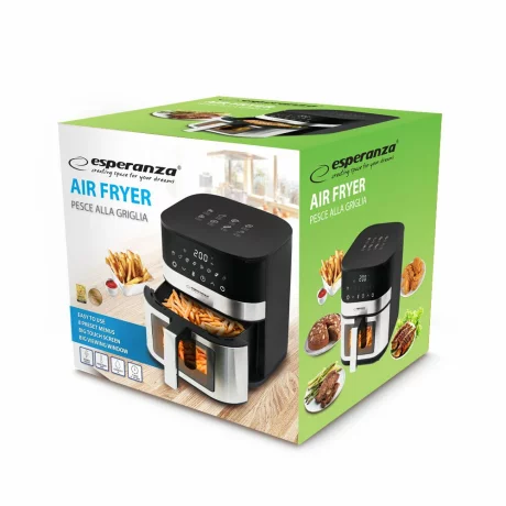 Friteuza cu aer cald Esperanza Pesce alla griglia, EKA003, 5l, 1400W, Negru