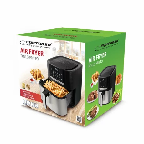 Friteuza cu aer cald Esperanza Pollo fritto, EKA004, 8l, 1700W, Negru