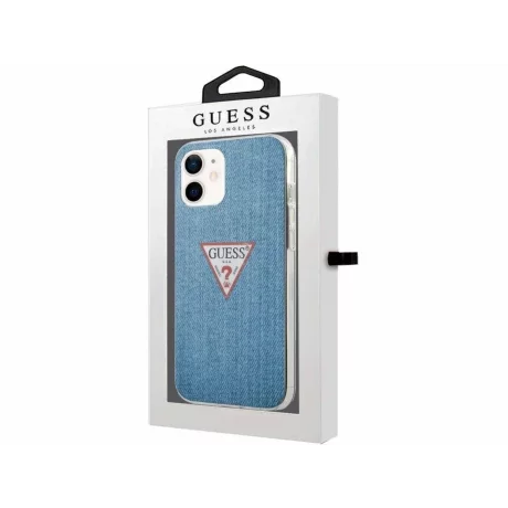 Husa de protectie Guess TPU Denim Triangle pentru iPhone 12 Mini,GUHCP12SPCUJULLB,Light Blue