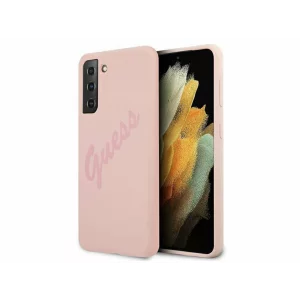 Husa de protectie Guess Vintage Script pentru Samsung Galaxy S21+ 5G,Roz