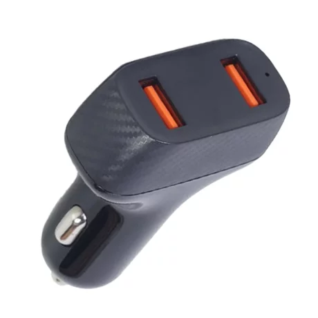 Incarcator auto Lamtech, 2xUSB QC3,0 36W, Negru