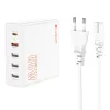 Incarcator retea Lamtech, GaN Fast Charge, PD, 65W, 1xUSB Type-C, 4xUSB QC3.0, Alb