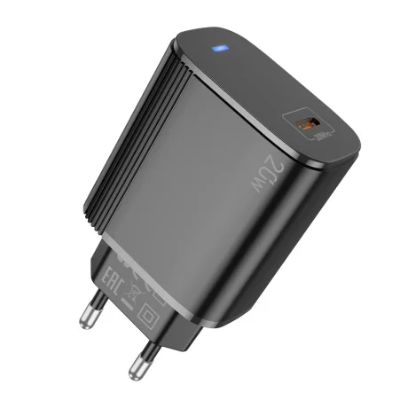 Incarcator retea Lamtech, PD, 20W, 1xUSB Type-C, Negru