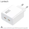 Incarcator retea Lamtech, QC3.0, PD, 35W, 2xUSB Type-C, Alb