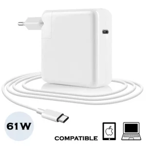 Incarcator retea Lamtech, Type-C 3.1, 61W, 20.3V, 3A, Cablu 2m, Alb