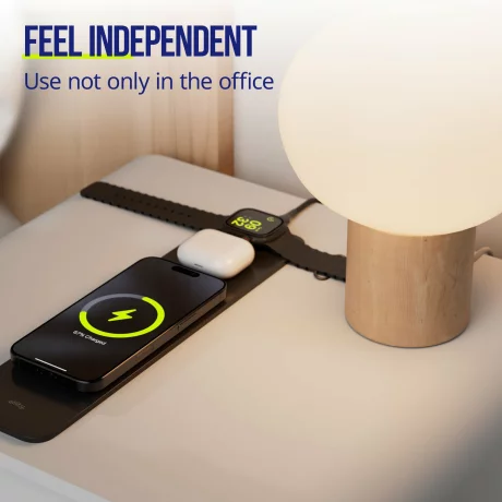 Covoras pentru laptop, Allity, ALP-100,  cu incarcare wirelles, 15W, Negru