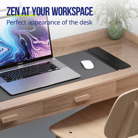 Covoras pentru laptop, Allity, ALP-100,  cu incarcare wirelles, 15W, Negru