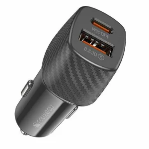 Incarcator auto Lamtech, 1xUSB, 1xType-C, PD25W, USB 18W, Negru