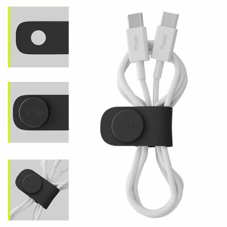 Organizator cabluri Allity, ASA-100, set 3 buc., Negru