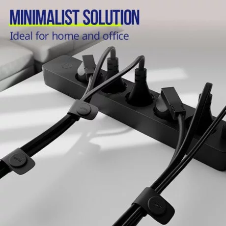 Organizator cabluri Allity, ASA-100, set 3 buc., Negru