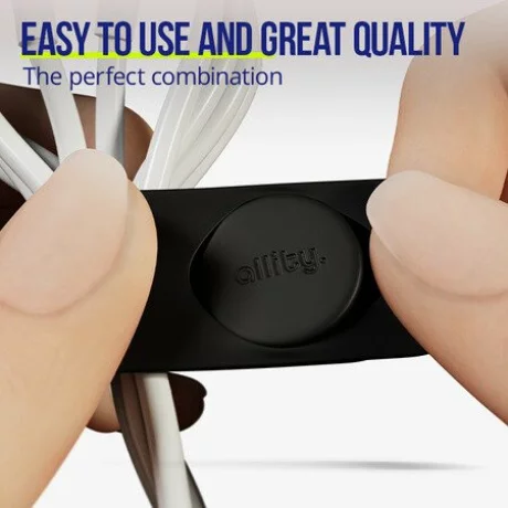 Organizator cabluri Allity, ASA-100, set 3 buc., Negru