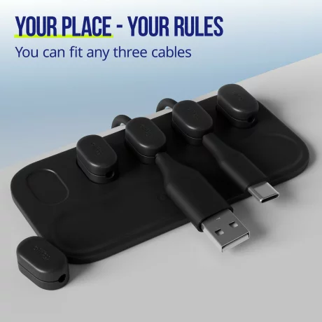 Organizator de cabluri magnetic Allity, ASA-410, Negru