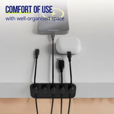 Organizator de cabluri magnetic Allity, ASA-410, Negru