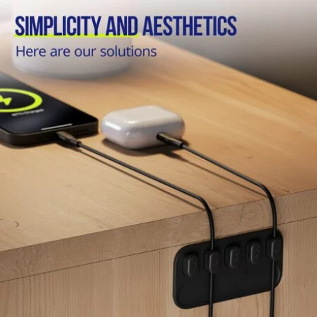 Organizator de cabluri magnetic Allity, ASA-410, Negru