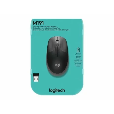 Logitech Wireless Mouse  M190, 1000 DPI, Charcoal