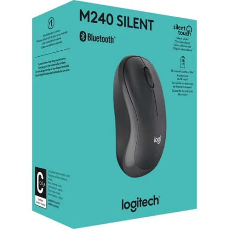 Logitech Wireless Mouse  M240 Silent, 1000 DPI, Graphite