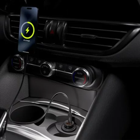 Incarcator auto Allity ACC-100-30WAC, 1x USB-C, 1x USB-A, 30W, Negru