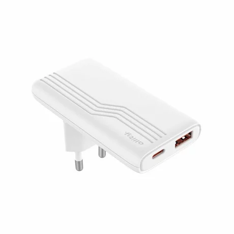 Incarcator Retea Allity ATC-02-65WAC, GaN PD QC, 1x USB-C + 1x USB-A, 65W, Alb