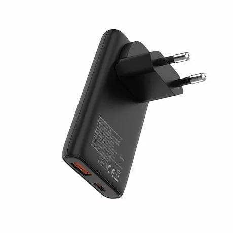 Incarcator Retea Allity ATC-02-65WAC, GaN PD QC, 1x USB-C + 1x USB-A, 65W, Negru