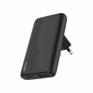Incarcator Retea Allity ATC-02-65WAC, GaN PD QC, 1x USB-C + 1x USB-A, 65W, Negru