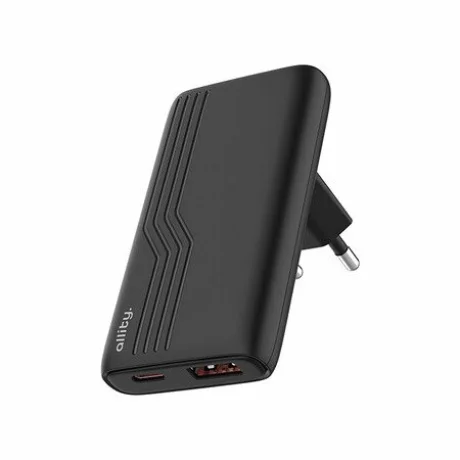 Incarcator Retea Allity ATC-02-65WAC, GaN PD QC, 1x USB-C + 1x USB-A, 65W, Negru