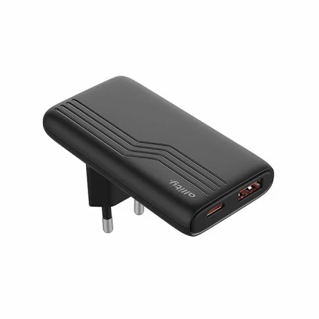 Incarcator Retea Allity ATC-02-65WAC, GaN PD QC, 1x USB-C + 1x USB-A, 65W, Negru