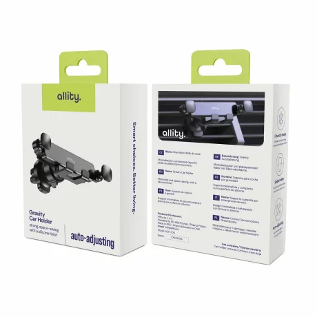 Suport auto Allity, AC ACH-100, fixare in grila de ventilare, Negru