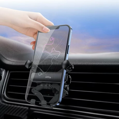 Suport auto Allity, AC ACH-100, fixare in grila de ventilare, Negru