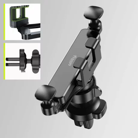 Suport auto Allity, AC ACH-100, fixare in grila de ventilare, Negru