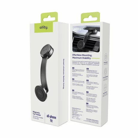 Suport auto magnetic Allity, ACH-200 MS, Negru
