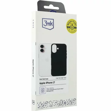 Husa de protectie 3MK Matt Case pentru iPhone 17, Neagra 