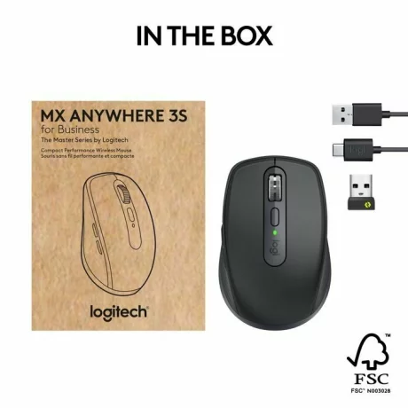 Logitech Wireless Mouse MX Anywhere 3S, range: 200-8000 DPI, Graphite