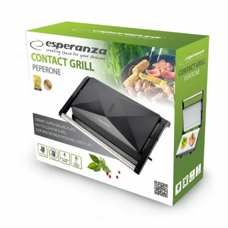 Gratar electric Esperanza Peperone, EKG013, 850W, Negru