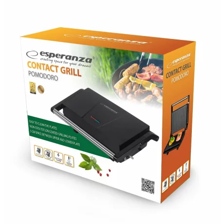 Gratar electric Esperanza Peperone, EKG014, 1200W, Negru