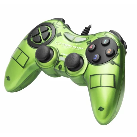 Gamepad Esperanza Fighter, EGG105B cu vibratii, Usb, PC, Verde