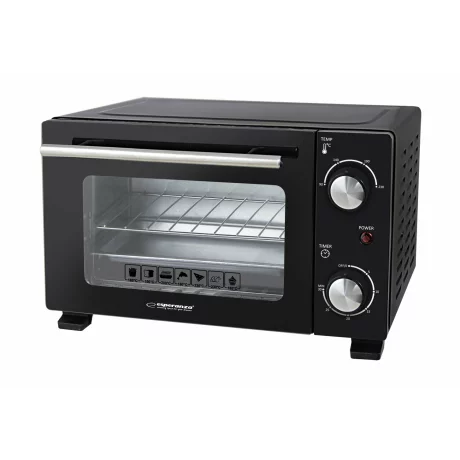 Mini cuptor electric Esperanza Calzone, EKO007N, 800W, 10l, Negru