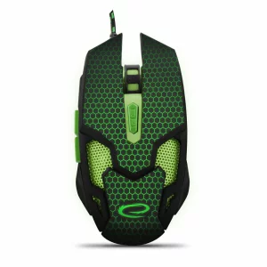 Mouse optic cu fir Esperanza Cobra EGM207G, 6 butoane, Usb, 2400dpi, Negru/Verde