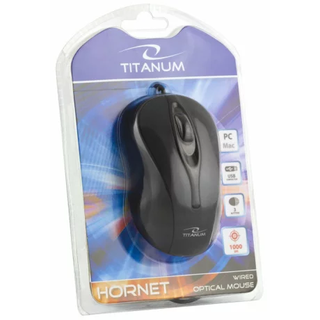 Mouse optic cu fir Esperanza Hornet, TM103K, 3 butoane, 1000dpi, Negru